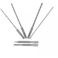 Jeu de forets et burins pour marteau &agrave; t&ecirc;te enti&egrave;rement au carbure &agrave; 4 couteaux SDS-Plus Rebar Demon, 6 morceaux, Carbure Action Paper
