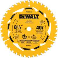 Lame de scie circulaire pour la coupe transversale, 8-1/4", 40 dents, Pour Bois Action Paper