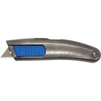 SECUPRO MEGASAFE Unpainted Retractable Knife, 20 mm, Stainless Steel, Heavy-Duty, Aluminum Handle Action Paper