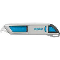 SECUNORM 500 Retractable Knife with Rounded Hook Blade No. 5634, 19 mm, Heavy-Duty, Aluminum Handle Action Paper