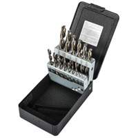 Jobber Length Drill Bit Set, 15 Pieces, High Speed Steel Action Paper