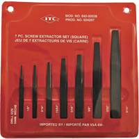 ISE-7 Ensemble d'extracteurs de vis carr&eacute;es 7 pi&egrave;ces, Pour vis de 1/8" - 9/16" Action Paper