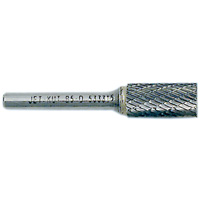 End-Cut Cylindrical Burr, 1/2" Dia., 1/4" Shank, 1" Depth of Cut Action Paper