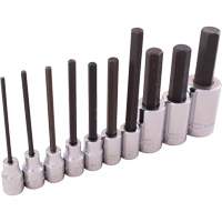 SAE Hex Head Socket Set, Hex, 1/2"/3/8" Drive, 10 Pcs Action Paper
