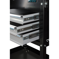 Utility Cart, 4 Drawers, 18" L x 33" W x 39" H, Black Action Paper