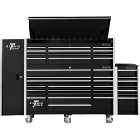RX Series Side Cabinet, 3 Drawers, 19" W x 25" D x 61" H, Black Action Paper