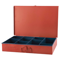Compartment Box With 12 Adjustable Compartments, 12" D x 18" W x 3" H, Red Action Paper