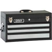 Tool Box - 3 Drawers, 10" D x 20-1/2" W x 12" H, Black Action Paper