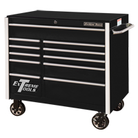 RX Series Rolling Tool Cabinet, 11 Drawers, 41-1/2" W x 25-1/2" D x 40-1/2" H, Black Action Paper