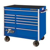 RX Series Rolling Tool Cabinet, 11 Drawers, 41-1/2" W x 25-1/2" D x 40-1/2" H, Blue Action Paper