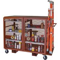Armoire mobile en treillis, Acier, 49 pi³, Rouge Action Paper