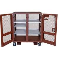Mobile Mesh Cabinet, Steel, 37 Cubic Feet, Red TEQ806 | Action Paper
