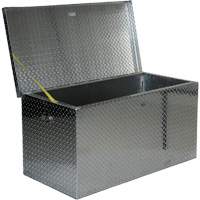 Aluminum Treadplate Portable Tool Box, 25-1/16" D x 49-1/4" W x 24" H, Silver Action Paper