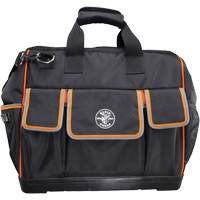 Tradesman Pro Wide-Open Tool Bag, Ballistic Nylon, 42 Pockets, Black Action Paper