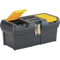 2000 Series Tool Box with Tray, 16" W x 7-1/10" D x 8-1/10" H, Black/Yellow Action Paper