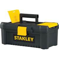 Essential&reg; Tool Box with Tray, 12-1/2" W x 7-3/8" D x 5-1/8" H, Black/Yellow Action Paper