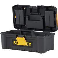 Essential&reg; Tool Box with Tray, 12-1/2" W x 7-3/8" D x 5-1/8" H, Black/Yellow Action Paper