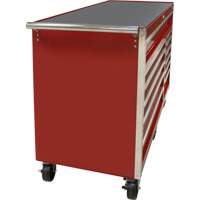 Industrial Tool Cart, 12 Drawers, 56" W x 24-1/2" D x 38-1/8" H, Red Action Paper