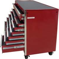 Industrial Tool Cart, 12 Drawers, 56" W x 24-1/2" D x 38-1/8" H, Red Action Paper