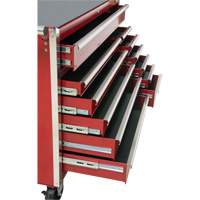Industrial Tool Cart, 12 Drawers, 56" W x 24-1/2" D x 38-1/8" H, Red Action Paper