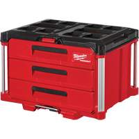 Packout 3-Drawer Tool Box, 16-1/3" x 14-1/3" x 22-1/5", Black/Red Action Paper