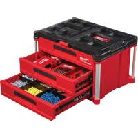 Packout 3-Drawer Tool Box, 16-1/3" x 14-1/3" x 22-1/5", Black/Red Action Paper