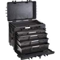 Mobile Tool Chest With Drawers, 4 Drawers, 22-4/5" W x 15" D x 18" H, Black Action Paper