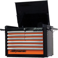 Top Chest, 28" W, 9 Drawers, Black/Orange TER179 | Action Paper