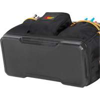 Molded Base Contractor's Closed-Top Tool Bag, Ballistic Polyester, 29 Pockets, Black/Blue Action Paper