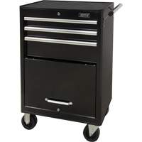 Industrial Tool Cart, 3 Drawers, 29-4/5" W x 21-1/5" D x 38-4/5" H, Black Action Paper