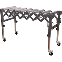 Extendable & Flexible Conveyor Roller Tables, 20" W x 52" L, 300 lbs. per lin. Ft. Capacity TEX194 | Action Paper