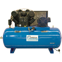 Industrial Series Air Compressors - Horizontal Compressor - Two Stages, 200 Gal. (240 US Gal) Action Paper