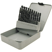 Coffret de forets en oxyde noir JET-KUT, 29 morceaux, Acier rapide Action Paper