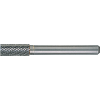 Solid Carbide Burrs - Cylinder Shape with End Cut, SB-43, 1/8" Dia., 1/8" Shank, 9/16" Depth of Cut Action Paper