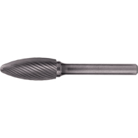 Solid Carbide Burrs - Flame Shaped, 1/8" Dia., 1/8" Shank Action Paper