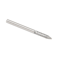 Solid Carbide Burrs - Tree Shape Pointed End, SG-44, 3 mm Dia., 1/8" Shank Action Paper