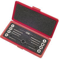 Tap & Die Sets with Production Hand Taps and Carbon Steel Round Adjustable Dies, 8 Pieces Action Paper