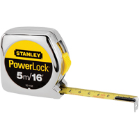 PowerLock&reg; Measuring Tape, 1"/16ths of an Inch x 16', 16th Milimeters Graduations Action Paper