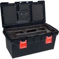 Plastic Tool Box, 22" W x 11" D x 10-1/2" H, Black Action Paper