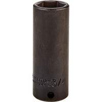 Socket, Impact, 3/4", 3/8" Drive, 6 Points, Deep Action Paper