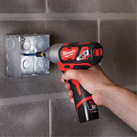 Trousse tournevis hexagonal &agrave; percussion M12 1/4", 1/4", 1000 lb-po Couple max., 12 V, Lithium-ion Action Paper