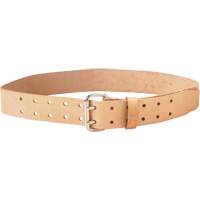 Double Tongue Belt, Leather, Beige Action Paper