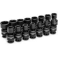 15-Piece 3/8" Drive 6 Point Universal Impact Metric Flex Socket Set Action Paper