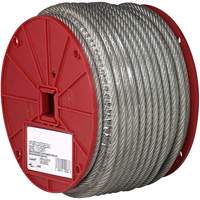Wire Cable, 250' (76.2 m) x 1/8", 340 lbs. (0.17 tons), Vinyl Coated Action Paper