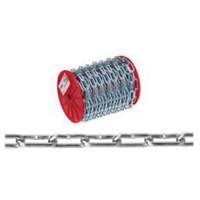 Straight Link Coil Chain, Low Carbon Steel, #4 x 100' (30.4 m) L, 205 lbs. (0.1025 tons) Load Capacity Action Paper