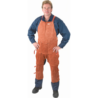Leather Apron & Chaps, Split-Leg Bib, 48" L, Lava Brown Action Paper