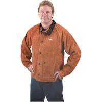 Welding Jacket, Leather, 4X-Large, Lava Brown Action Paper
