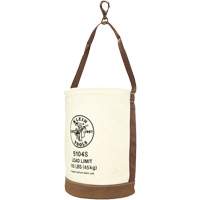 Leather-Bottom Bucket, 17" H, Canvas, White Action Paper