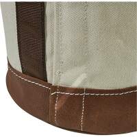 Leather-Bottom Bucket, 17" H, Canvas, White Action Paper
