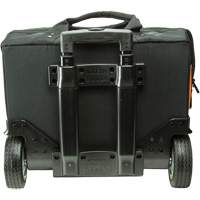 Tradesman Pro Rolling Tool Bag, Ballistic Polyester, 24 Pockets, Black/Orange Action Paper